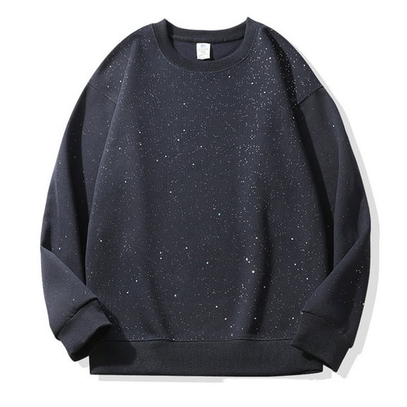 cocolona Mens Crewneck Sweatshirts Fall Casual Long Sleeve Sequin Shirts Fashion Casual Loose Pullover Tops