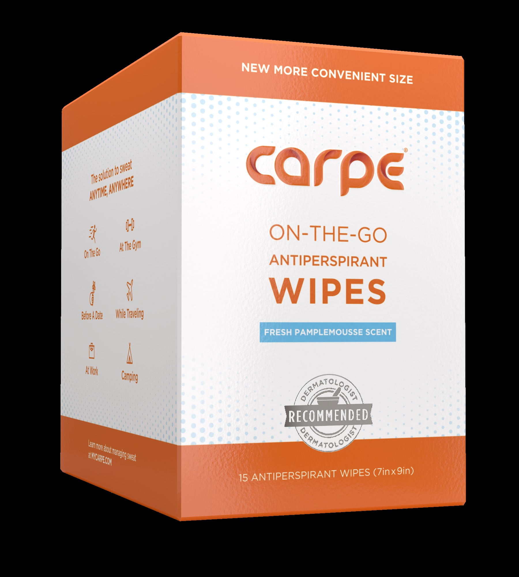 Carpe Antiperspirant Body Wipes Dermatologist non