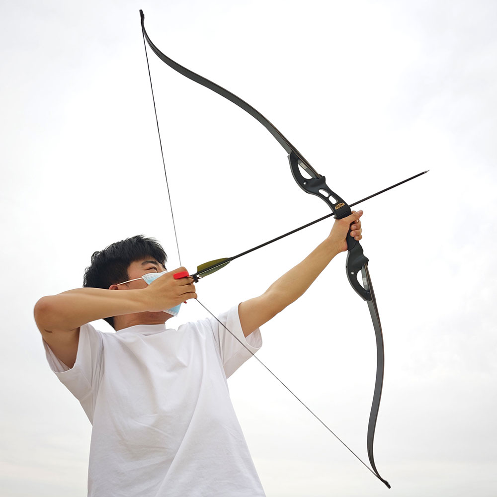 SHARROW 62" Archery Recurve Bow 25-60lb Bamboo F Interface Adults Outdoor Hunting Target