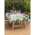 thumbnail image 3 of Outdoor Tablecloth with Umbrella Hole for Patio/Picnic/Party/Camping, Spring Floral Checkered Waterproof Table Cloth Rectangle Table Cover Washable, Sage Green Purple Buffalo Plaid (60"x 120"), 3 of 8