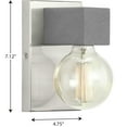 thumbnail image 3 of Progress Lighting Mill Beam 1-Light Industrial Wall Light, Brushed Nickel, Faux Concrete Shade, 3 of 3