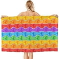 thumbnail image 2 of Yibo Funny Rainbow Bath Towel Quick Dry Pool Towel Ultra Absorbent Towel Bathroom Outdoor Swimming, 2 of 9