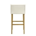 thumbnail image 4 of Fauna Modern Transitional Wood Bar Height Kitchen Bar Stool in Amber Glow Finish with White Boucle Fabric Upholstered Seat - Set of 4, 4 of 5