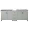 thumbnail image 3 of Christopher Knight Home 84" Double Sink Bathroom Vanity Cabinet with Quartz Countertop and Ceramic Sinks, Gray, 3 of 10