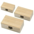 thumbnail image 4 of Gerich Plain Wood Wooden Square Hinged Storage Boxes Craft Gift Box,L, 4 of 10