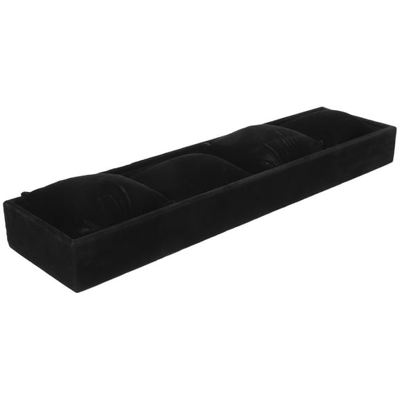 IBASETOY Reusable Black Watch Organizer Tray with Pillow and Detachable Grids for Watch Storage