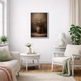 thumbnail image 3 of Framed Canvas Print Vintage Floral Wall Art Dark Academia Decorative for Living Room Bedroom - 16"x24" WHITE, 3 of 8