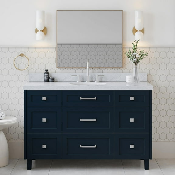 Ariel B55cwovo Monroe 54" Free Standing Single Basin Vanity Set - Blue