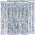 thumbnail image 1 of 4 Pcs Toiles de Fond à Franges Argentées Rideaux de Fond de Fête à Franges en Feuille d'Argent Serpentins de Rideau Décorations de Fête, 1 of 5