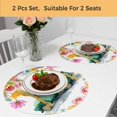 thumbnail image 5 of Spring Floral Round 13 Inch Placemats Set of 2, Farmhouse Truck Retro Flowers Oil Painting HeatResistant Non Slip Place Mats for Dining Table, Wipeable Braided Kitchen Table Mats for Housewarming, 5 of 9