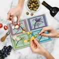 thumbnail image 5 of Floral Cutting Board, Delicate Abstract Style Colored Flowers in Square Frames Creative Image, Decorative Tempered Glass Cutting and Serving Board, in 3 Sizes, by Ambesonne, 5 of 5