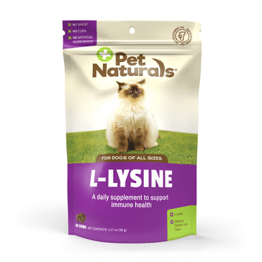 Pet Naturals L-Lysine Immune Support Chew for Cats, Chicken Liver Flavor, 60 Count Bag