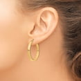 thumbnail image 3 of Primal Gold 14 Karat Yellow Gold 3mm Square Tube Hoop Earrings, 3 of 4