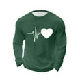 thumbnail image 2 of EchfiProm T shirts for Men Long Sleeve Army Green Shirts Waffle Casual Graphic Valentine Young Mens Tops 4XL, 2 of 8