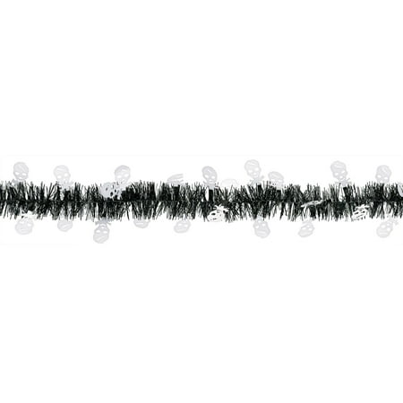 amscan Skull and Crossbones Pirate Halloween 9' ft. Tinsel Garland, Black White