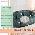 thumbnail image 3 of MOONMISS Chenille Durable Comfort Lounger High Back Bean Bag loveseat Lazy Sofa-Emerald, 3 of 8