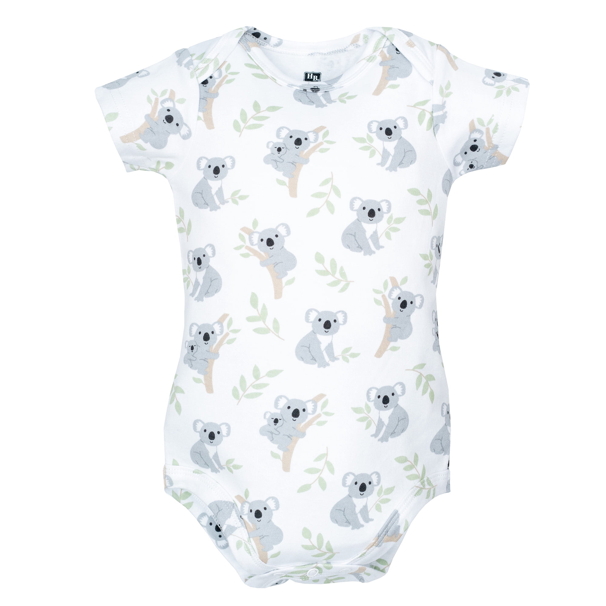 Hudson Baby Infant Cotton Bodysuits 5-Pack, Koala Hugs, 3-6 Months