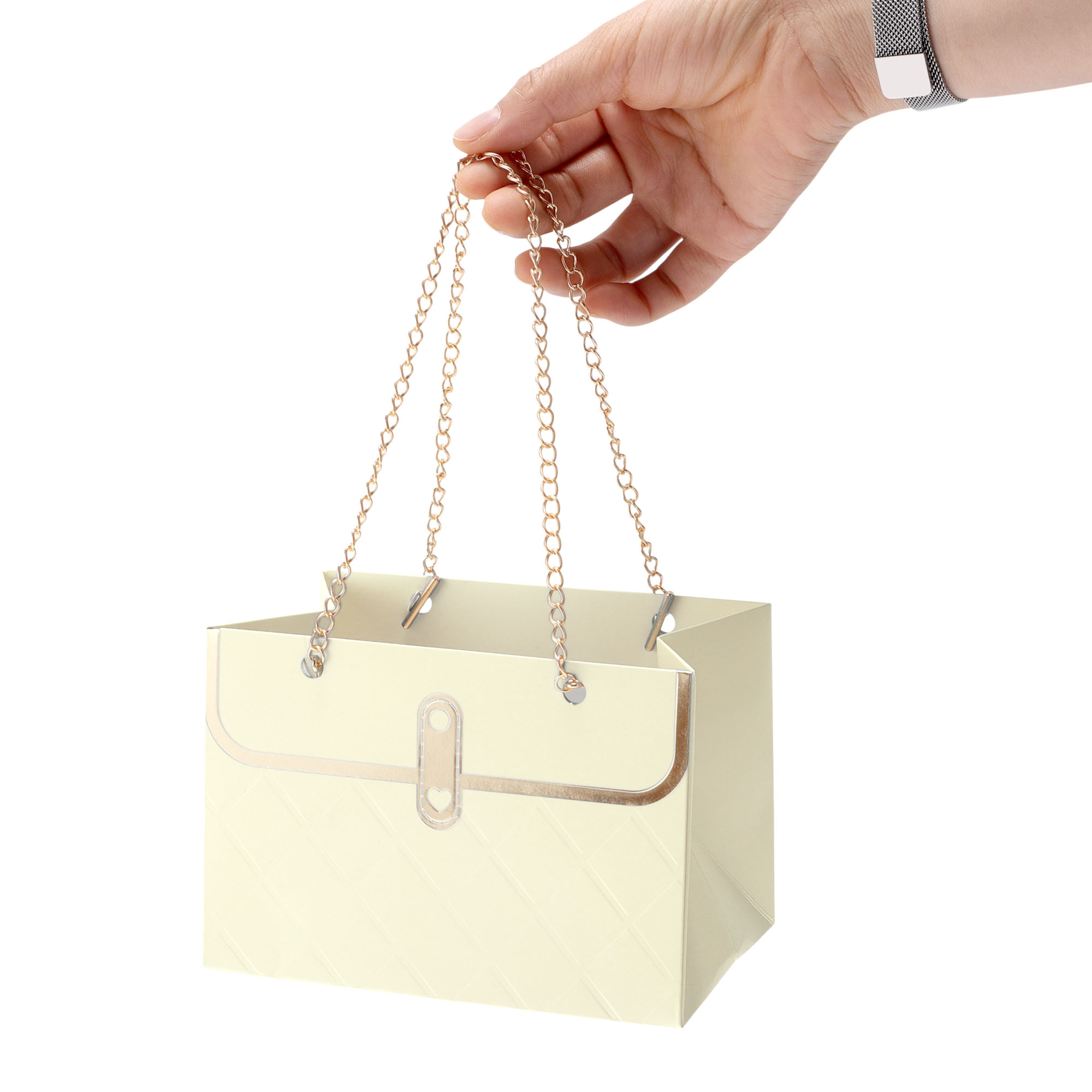Unique Bargains Rectangular Gift Bags for All Occasions ideal for Birthdays Beige