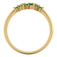 thumbnail image 5 of 0.17 ctw Wedding Band for Women - 18K Yellow Gold Simulated Emerald Stackable Eternity Ring, 5 of 6