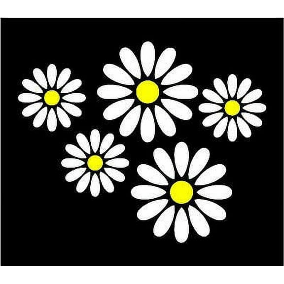 5 x 2 Colour Daisy Flower Car Decals