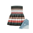 thumbnail image 3 of Douhoow Women Strapless Floral Pleated Tank Tops Summer Smocked Bandeau Tube Top Loose Tee, 3 of 5