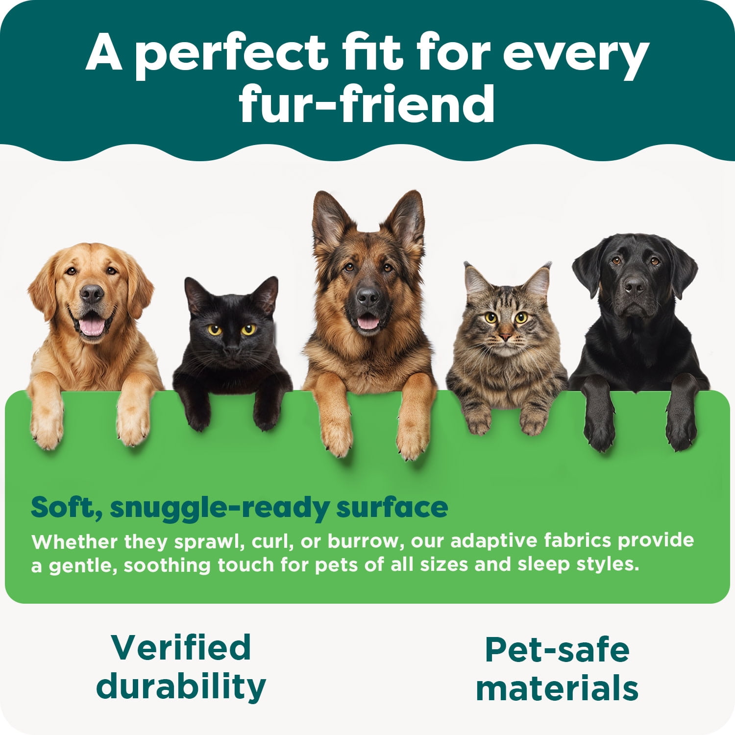 FurHaven Pet Products Luxe Fur & Performance Linen Orthopedic Sofa Pet Bed for Dogs & Cats - Charcoal, Large