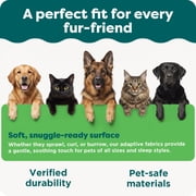 FurHaven Round Orthopedic Dog Bed for Medium Dogs, Egg Crate with a Solid Orthopedic Foam Base with Attached Blanket Hood and Removable Washable Cover, Medium, Sherpa & Suede Snuggery, Espresso