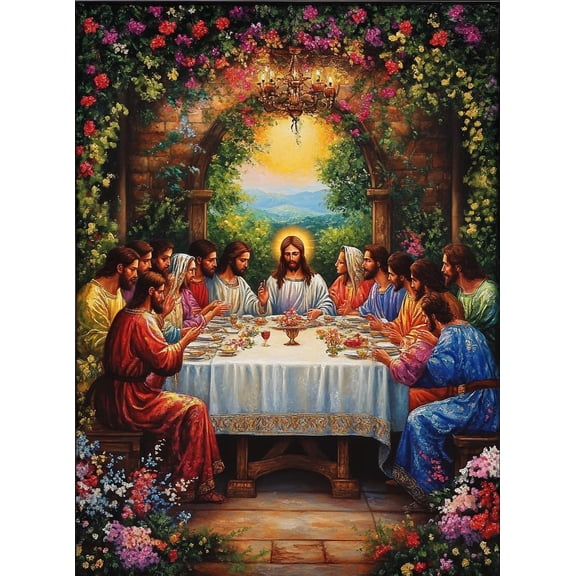 5D Jesus Last Supper Diamond Art 12x16 Inch Full Drill Diamond Painting Kits for Adults & Beginners - DIY Art Crafts for Relaxation and Home Wall Decor 760A