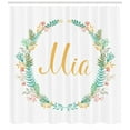 thumbnail image 3 of Ambesonne Mia Shower Curtain, Frame of Flowers Ferns, 69"Wx84"L, Multicolor, 3 of 3