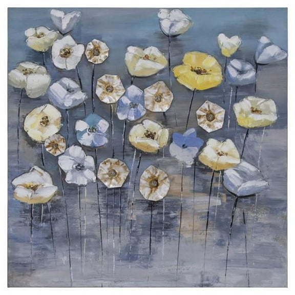 Yosemite Home Decor "Flowery Fog II" Wood Wrapped Wall Art in Multi-Color