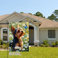 thumbnail image 2 of AMHNF Yorkshire Terrier with Blue Butterfly Linen Garden Flag for Spring Summer Home Outdoor Garden Yard Door Decor 12x18 inch, 2 of 5