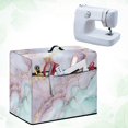 thumbnail image 4 of HELLHERO Marble Sewing Machine Dust Cover Polyester Storage Pocket with Tote Handle and Pocket Daily Uses, 4 of 8