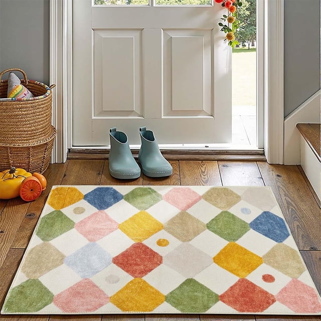 Alfombra Jinchan para entrada infantil, lavable, 60 x 90 cm, antideslizante