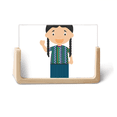 thumbnail image 1 of Long Pigtail Guatemala Cartoon Photo Wooden Photo Frame Tabletop Display, 1 of 3