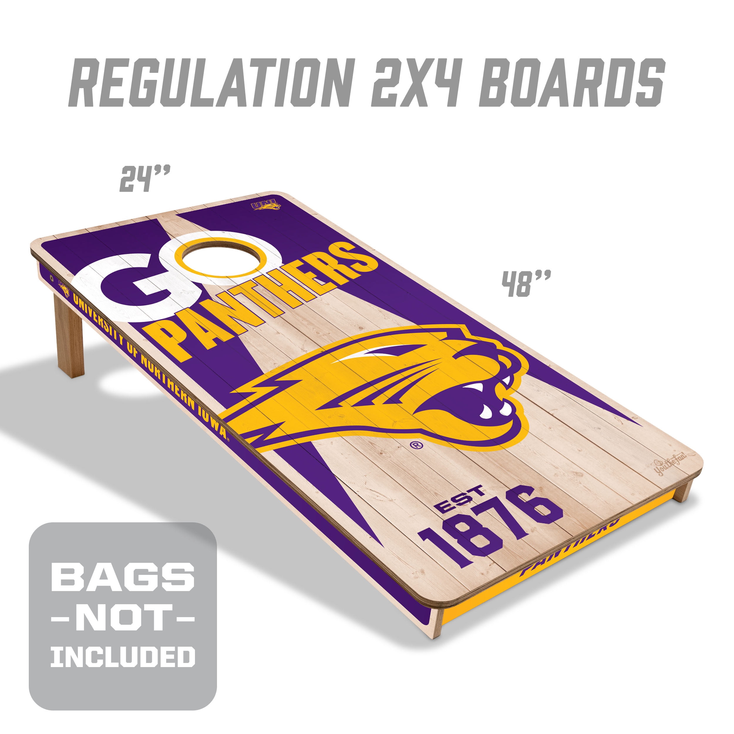 YouTheFan NCAA Northern Iowa Panthers 2' x 4' Cornhole Game No Bags