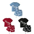 thumbnail image 4 of GYRATEDREAM Toddler Boy Summer Outfit Dinosaur Print Short Sleeve T-shirt Tops Elastic Shorts 2 Piece Summer Clothes,Size 4 Years, 4 of 4