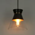 thumbnail image 5 of Savonnerie 1-Light Modern Black Gold Pendant Lighting Clear Glass Bowl Kitchen Island light for Dining Room - 6.5"x6.5"x6.5", 5 of 5