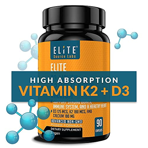 Buy Elite High Absorption Vitamin D3K2 Vitamin D3 5000 IU + K2 MK7