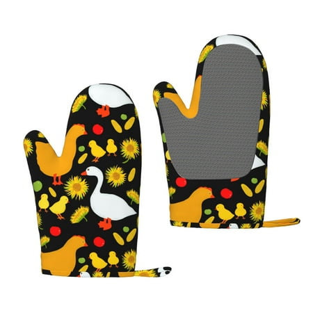 

Lukts Farm Goose for Silicone Anti-Scalding Gloves Kitchen Lanyard Gloves for Grilling Baking Cooking
