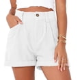 thumbnail image 2 of Sngxgn Women's High Waisted Running Shorts with Liner Workout Sports Shorts(White,L), 2 of 6