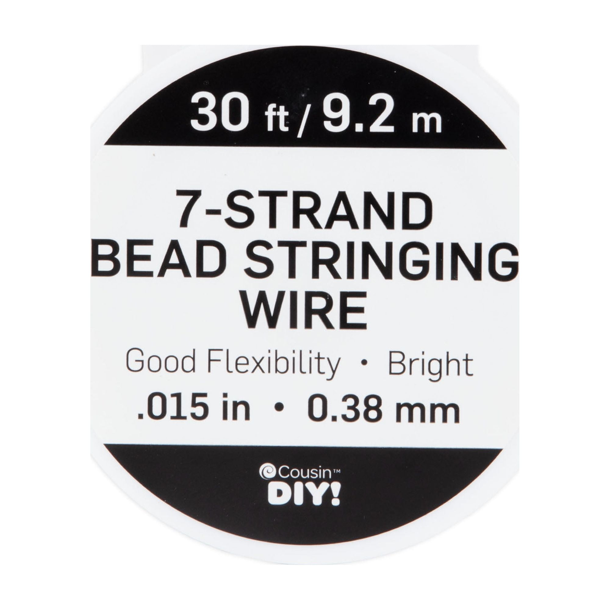 (2 pack) Cousin DIY 7-Strand Stainless Steel Flexible Beading Wire, Bright Silver, 0.015in x 30ft Roll
