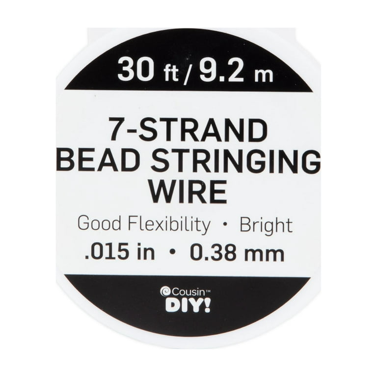 Beadalon 19 Strand, 0.015 Inch Diameter, 15 Feet Silver Beading