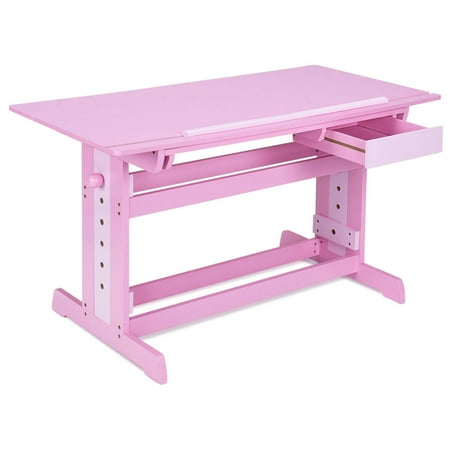 Gymax Adjustable Wooden Drafting Table Art Craft Drawing Desk