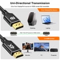 thumbnail image 3 of 4K DisplayPort to HDMI Cable, 6FT DP 1.2 Computer to HDMI 1.4 Screen DP to HDMI 4K@30Hz, 2K@60Hz, 1080P@120Hz, Uni-Directional Cord for Dell, HP, Lenovo, Samsung, Monitor, Projector, Desktop, TV, 3 of 8