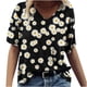 thumbnail image 2 of Fiudx Ofertas Flash Del Día Solo En Línea Camisetas Holgadas de Manga Corta con Cuello En V Informales con Estampado de Moda para Mujer, 2 of 4