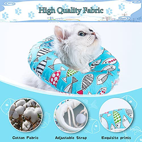 Adjustable Cat Recovery Collar Soft Cone for Cat’s Head Wound Healing Protective Cone After Surgery Elizabethan Collars for Pets Kitten and Small Dogs Medium 