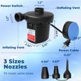 thumbnail image 4 of Maxever Quick-Fill Electric Air Pump With 3 Nozzles Ac 110V-120V Portable Inflator Deflator For Inflatables Pool Float Toys Air Mattress Bed Couch Swim Ring Tube Raft Black, 4 of 5