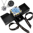 thumbnail image 1 of Collar Lebana con 2 rosas azules preservadas, regalo eterno, 1 of 7