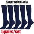 thumbnail image 1 of MesaSe 5 Pairs Women Graduated Compression Knee High Socks 15-20 mmHg, 1 of 10