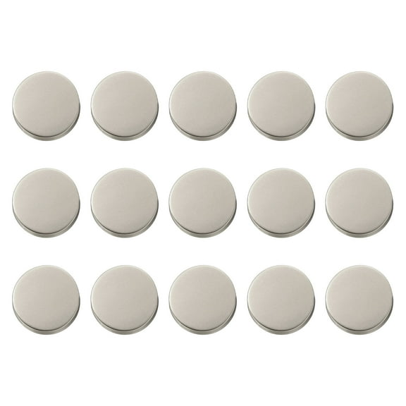 Uxcell 15pcs Metal Round Buttons 10mm Alloy Flat Sewing Buttons, Matte Silver